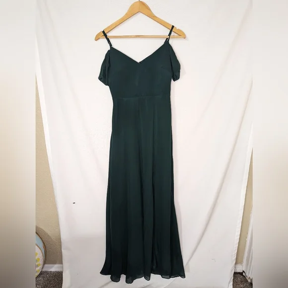 slim fit dress slacks Zapaka Women Sea Glass Bridesmaid Dress Mermaid Halter Wedding Party Dress, Grass Green / US18W main image 0